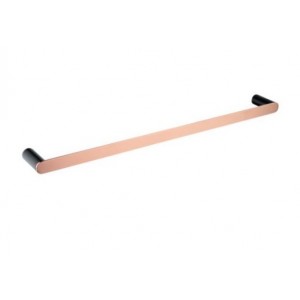Rushy Black & Rose Gold Single Towel Rail 600